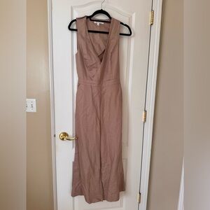 Avec Les Filles size 6 Dusty Pink Sleeveless Linen Blend Wide Leg Jumpsuit